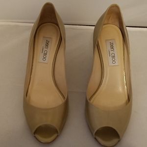 Jimmy Choo Women Nude Open Toe Pumps size 38